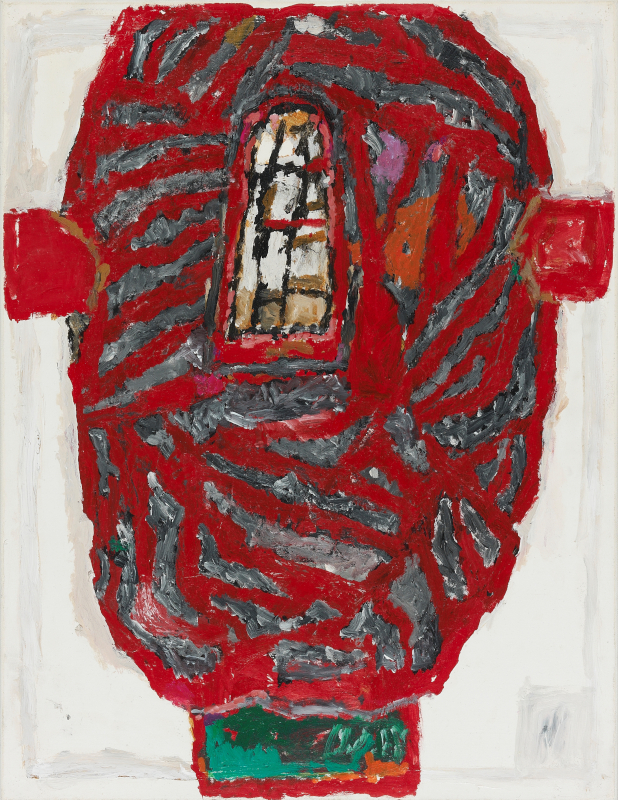 François Dilasser. Le Bruit de nos vies. : Tête - 1997, Acrylique sur papier marouflé sur toile, 65 x 50 cm, Photo Didier Olivré